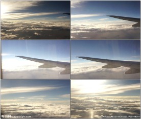飞机舷窗高空云层美景