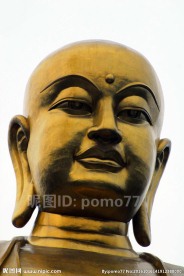 九华山地藏菩萨铜像头像特写