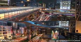 高架桥夜景动画