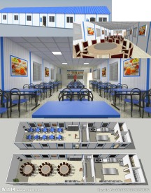 项目板房职工工人食堂厨房餐厅