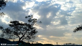 山川的日落晚霞 延时摄影