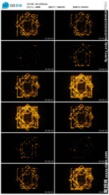 旋转正方形动感黄色舞台背景视频