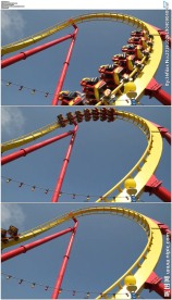 游乐场蓝色天空过山车