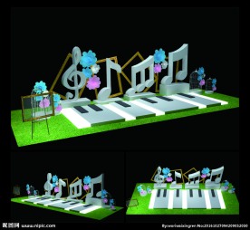 美陈展示  钢琴 活动布置