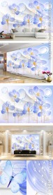 现代简约3D花朵电视背景墙