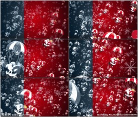 圣诞老人降落伞飘落圣诞节动态素