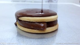 巧克力倒在Alfajor