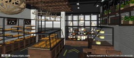 烘焙店SU模型