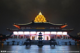 宝林禅寺大雄宝殿夜景