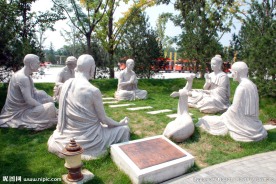 法门寺鹿野苑初转法轮雕塑