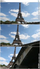 蓝天白云下的埃菲尔铁塔