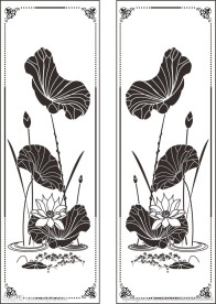 亭亭玉立荷 移门压花图案