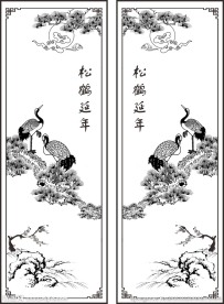 松鹤延年 印花板