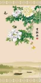 赏牡丹中式玄关