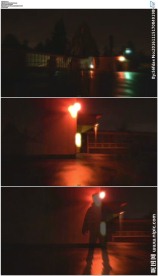 夜晚人影消失闪现恐怖题材