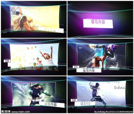 弧形LED风格照片展示AE模板