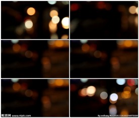 夜晚车灯的散景视频