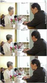 约会喝酒的老年人夫妇