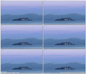 旧金山恶魔岛的日出