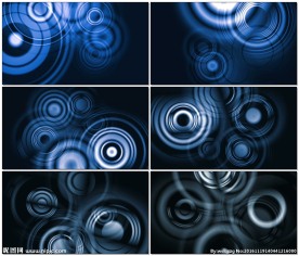 蓝色旋转圆形波纹动态背景视频