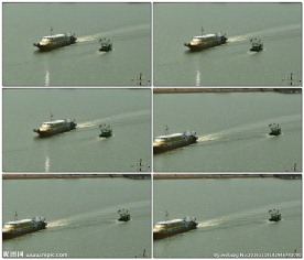 游船河渔船在海上航行