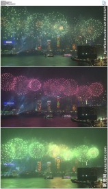 香港新年绽放的烟花