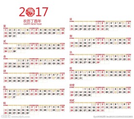 2017日历  老黄历  农历
