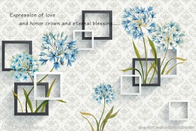 鲜花3D立体背景墙