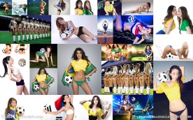 性感足球宝贝背景墙