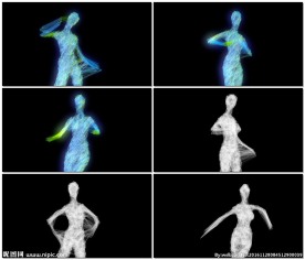 线质女孩跳迪斯科