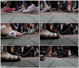 大街上人来人往的脚步