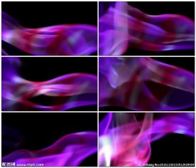 彩色的烟雾在黑色背景上