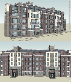 多层住宅建筑草图大师SU模型