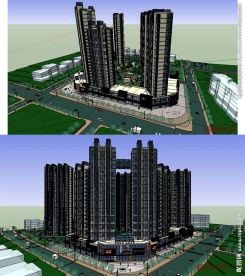 住宅小区建筑草图大师SU模型