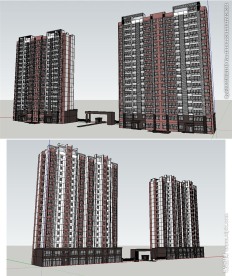 欧式高层商铺住宅建筑草图大师