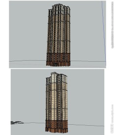 新古典风格高层住宅建筑草图大师