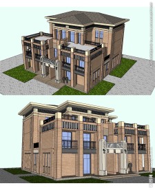 新古典别墅建筑草图大师SU模型
