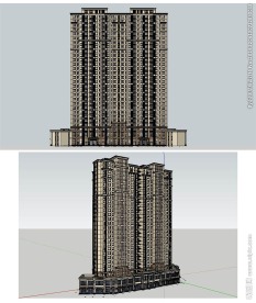 古典高层建筑草图大师SU模型