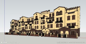 地中海风格建筑草图大师SU模型