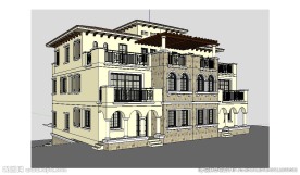 地中海别墅建筑草图大师SU模型