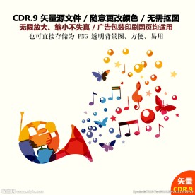 卡通乐器美妙音乐矢量图标