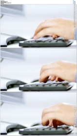 商人在办公桌上打字