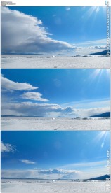 冬天北极雪地白云美景