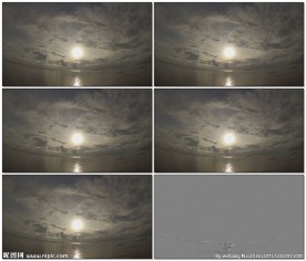 海滩日落唯美壮观广角视频