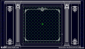 家装CAD实木背景雕花墙板