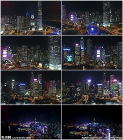 航拍香港夜景
