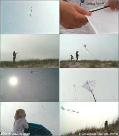 放飞风筝天空飞翔