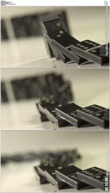 缓慢倒下的多米诺骨牌