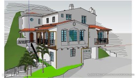 西班牙风格别墅建筑草图大师SU