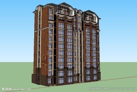 高层住宅建筑草图大师SU模型